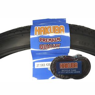 Комплект покрышки с камерой "Hakuba" 27.5 x 2.125 (AV 48 мм) P1195 на велосипед 4162561 фото