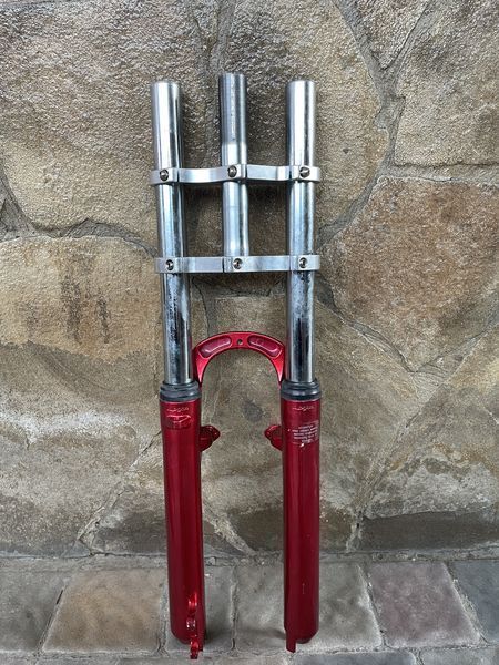Двокоронна вилка 26" str1900 Disc/V-Brake (червона) 170 мм для велосипеда 2503836947 фото
